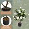 2pcs 38" Artificial Camellia Tree Flower Plant in Yellow Cement